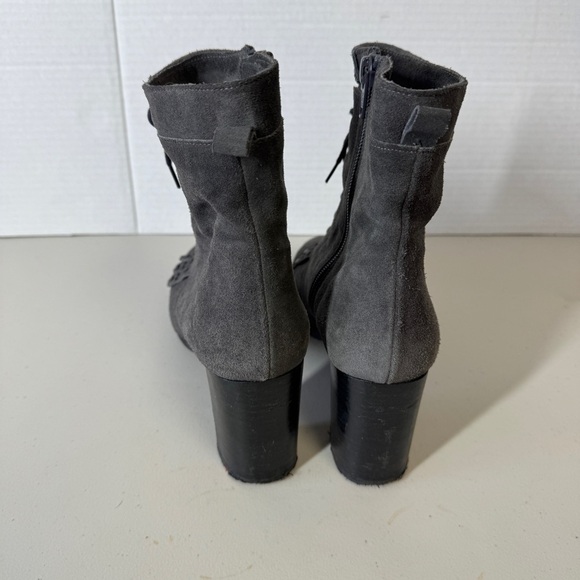 Lloyd Women's Gray Suede Lace Up Grunge Punk Heeled Ankle Boots Size 38 1/2 - Picture 8 of 15
